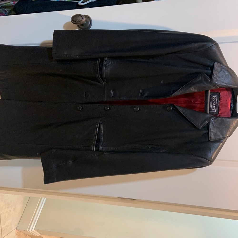 Harold black leather coat make an offer!